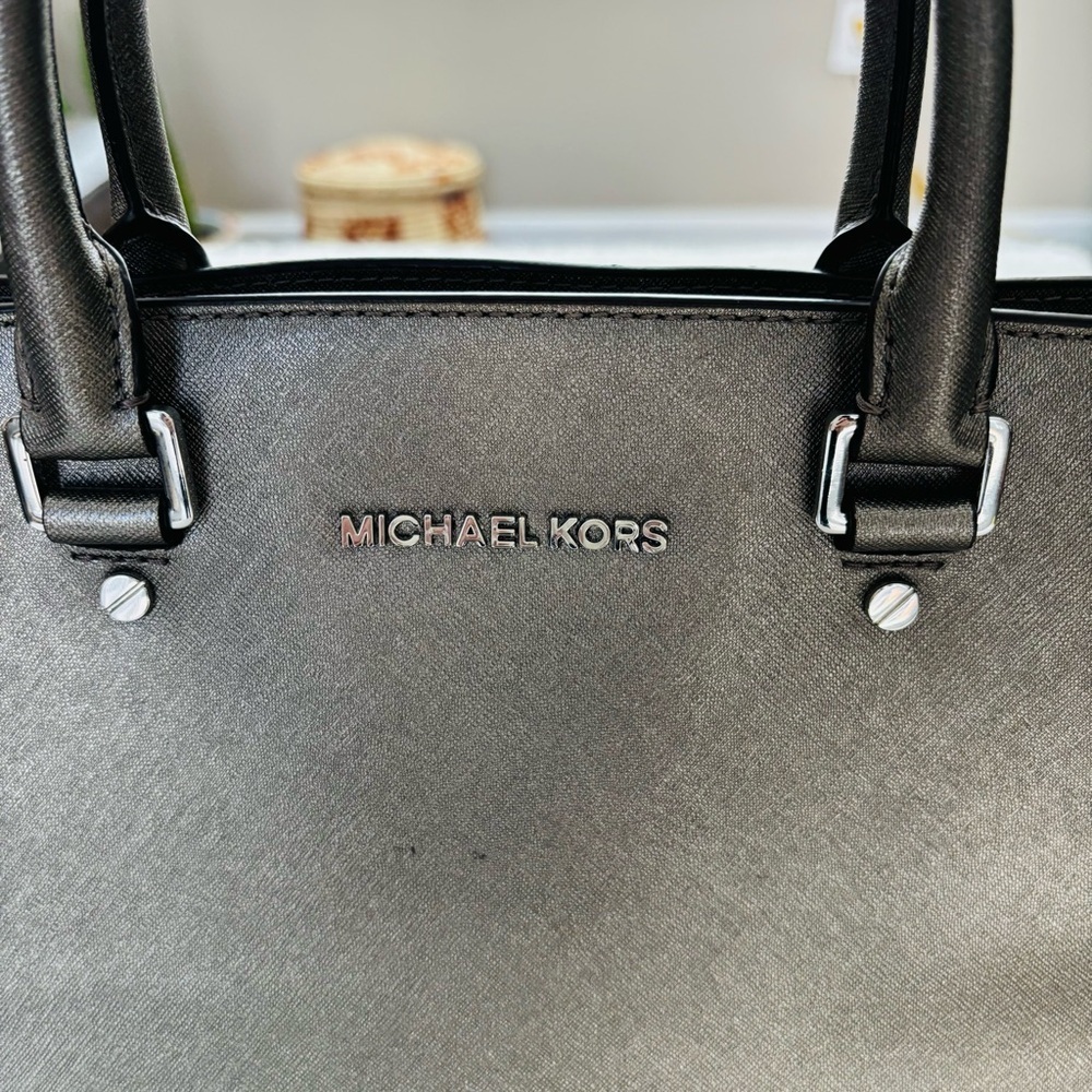 Michael Kors Metallic Olive Brown Satchel/Shoulder Bag - Picture 8 of 16
